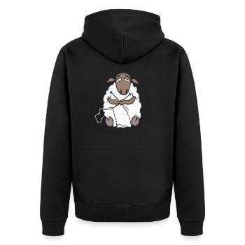 Stricken - Unisex Premium Bio Zip Hoodie - Schwarz - Hinten - Nico (187cm)