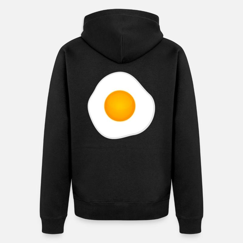 Œuf au plat le matin. - Veste à capuche bio Premium Unisexe - noir