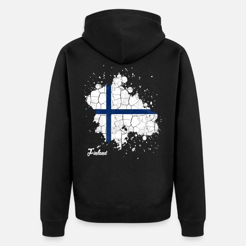 Finlande - Veste à capuche bio Premium Unisexe - noir