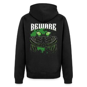 Krabbe - Unisex Premium Bio Zip Hoodie - Schwarz - Hinten - Nico (187cm)