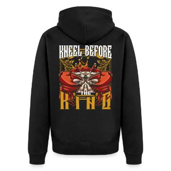 Krabbe - Unisex Premium Bio Zip Hoodie - Schwarz - Hinten - Nico (187cm)