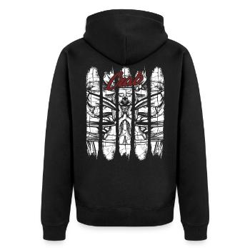Krabbe - Unisex Premium Bio Zip Hoodie - Schwarz - Hinten - Nico (187cm)