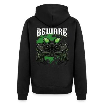 Modern Krabbe | Krebstier Meeresbewohner Geschenk - Unisex Premium Bio Zip Hoodie - Schwarz - Hinten - Nico (187cm)