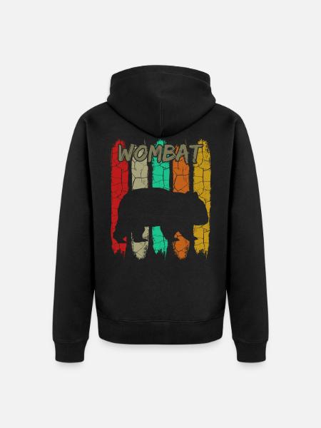 Wombat - Unisex Premium Organic Zip Hoodie - black