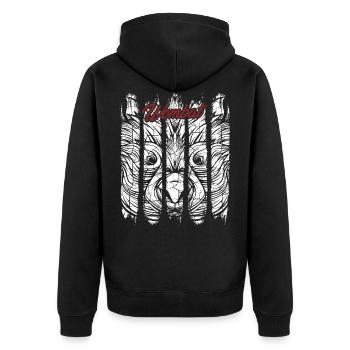 Wombat - Unisex Premium Bio Zip Hoodie - Schwarz - Hinten - Nico (187cm)