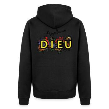 appelez-moi DIEU - Veste à capuche bio Premium Unisexe - noir - Dos - Nico (187cm)