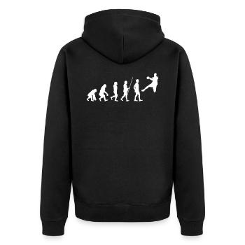 Handball - Unisex Premium Bio Zip Hoodie - Schwarz - Hinten - Nico (187cm)