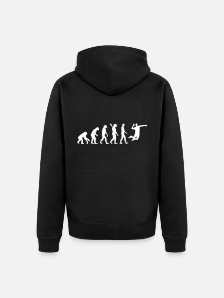 Evolution Volleyball Spieler Handball - Unisex Premium Bio Zip Hoodie - Schwarz