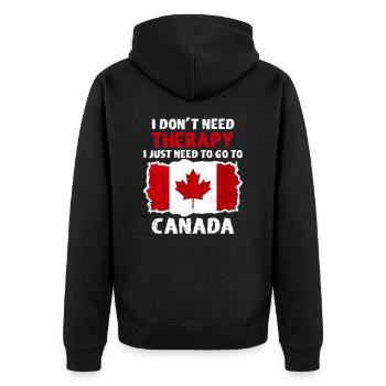 Canada Canada Gift Gift Idea Funny - Unisex Premium Organic Zip Hoodie - black - Back - Nico (187cm)
