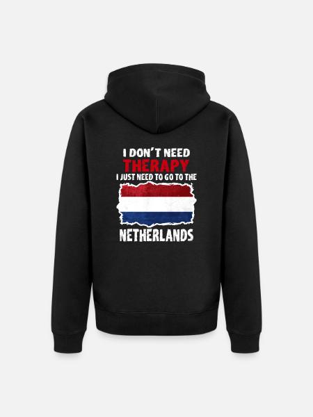 Netherlands - Unisex Premium Organic Zip Hoodie - black
