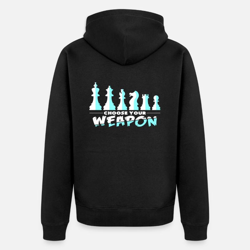 Schach - Unisex Premium Bio Zip Hoodie - Schwarz