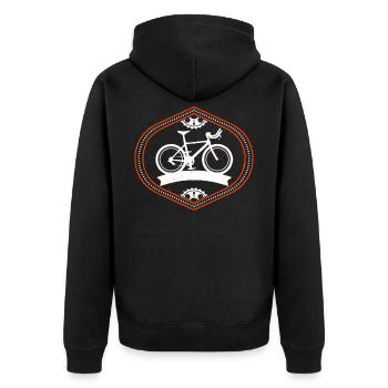 Bike Premium Shirt - Bike Mountainbike - Unisex Premium Organic Zip Hoodie - black - Back - Nico (187cm)