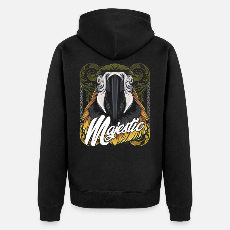 perroquet - Veste à capuche bio Premium Unisexe - noir