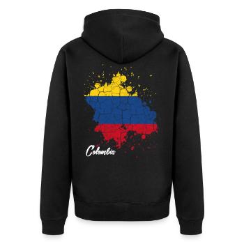 Kolumbien - Unisex Premium Bio Zip Hoodie - Schwarz - Hinten - Nico (187cm)