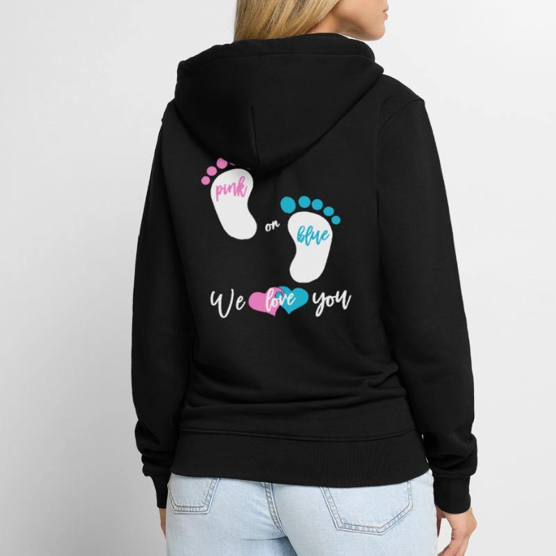 Pink or Blue Mädchen oder Junge Unisex Premium Bio Zip Hoodie