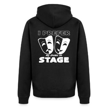 theatre - Unisex Premium Organic Zip Hoodie - black - Back - Nico (187cm)