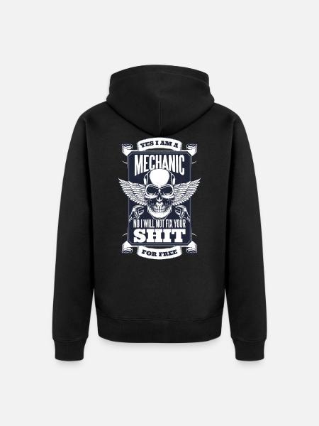 Mechanics Skull Rock - Unisex Premium Organic Zip Hoodie - black