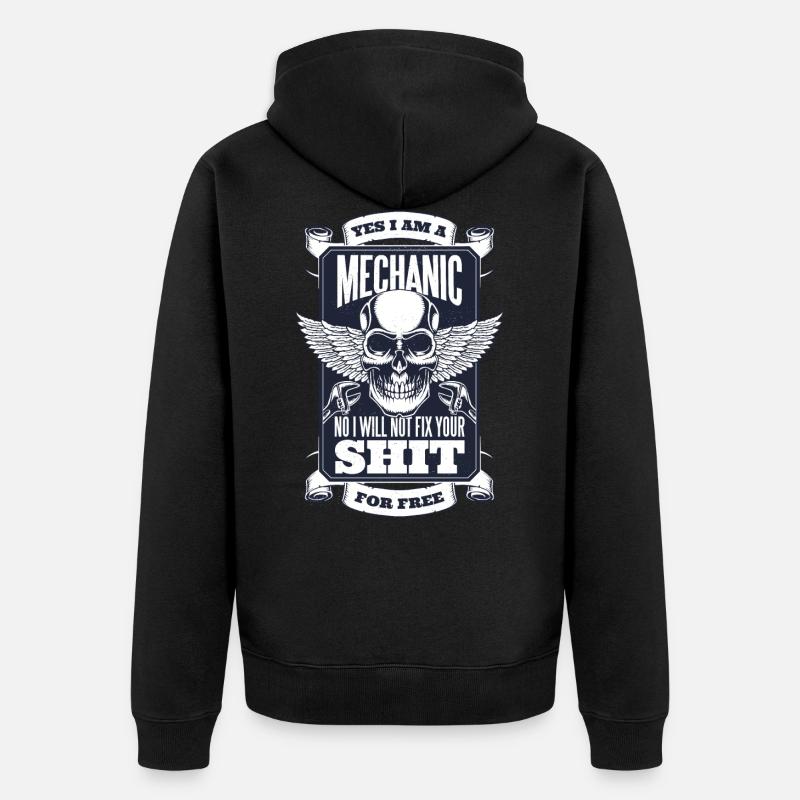 Mécanique Skull Rock - Veste à capuche bio Premium Unisexe - noir