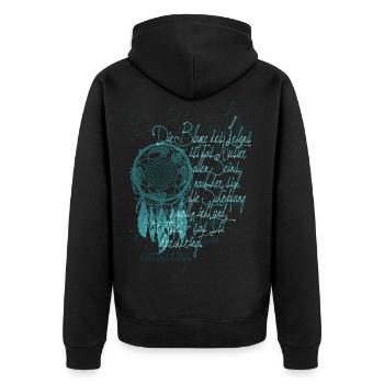 Poetry Calligraphy Flower of Life 5 - Unisex Premium Organic Zip Hoodie - black - Back - Nico (187cm)