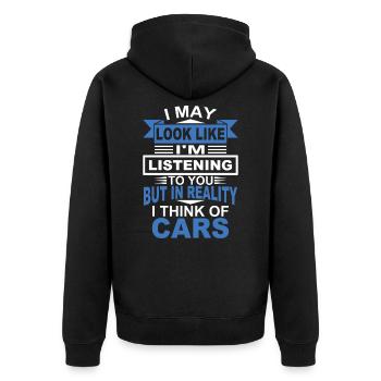 Autos Auto Geschenk Auto Fahren Geschenkidee - Unisex Premium Bio Zip Hoodie - Schwarz - Hinten - Nico (187cm)