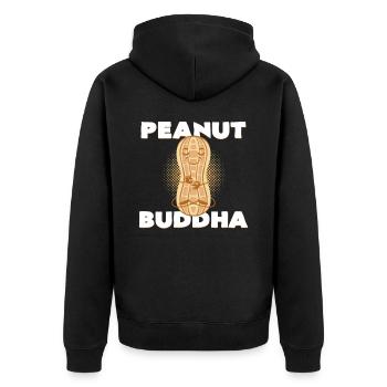 peanut butter - Unisex Premium Organic Zip Hoodie - black - Back - Nico (187cm)