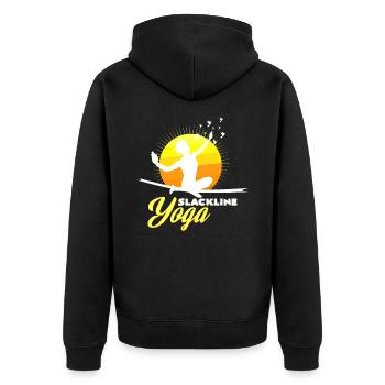 Slackline - Unisex Premium Bio Zip Hoodie - Schwarz - Hinten - Nico (187cm)