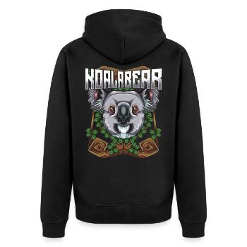 Koalabär - Unisex Premium Bio Zip Hoodie - Schwarz - Hinten - Nico (187cm)