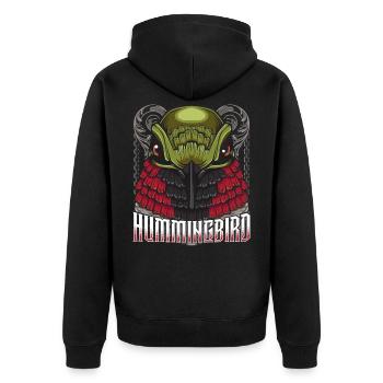 Kolibri - Unisex Premium Bio Zip Hoodie - Schwarz - Hinten - Nico (187cm)