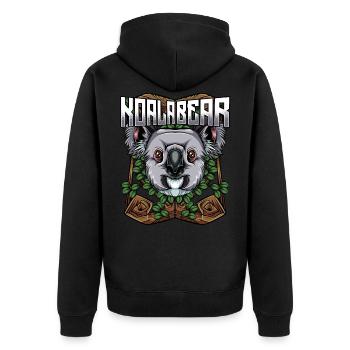 Modern Koalabären | Trendy Waldbewohner Geschenk - Unisex Premium Bio Zip Hoodie - Schwarz - Hinten - Nico (187cm)