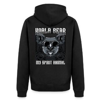 Cool Koala | Trendy Sonnenbrille Tier Geschenk - Unisex Premium Bio Zip Hoodie - Schwarz - Hinten - Nico (187cm)