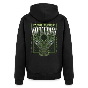 tête de cerf - Veste à capuche bio Premium Unisexe - noir - Dos - Nico (187cm)