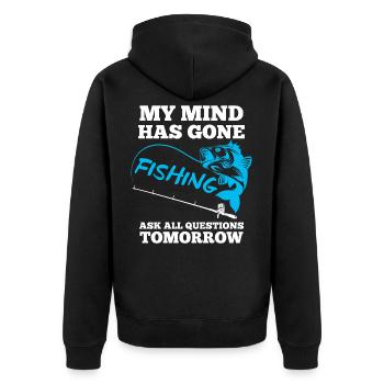 Angler Fischer Fishing - Unisex Premium Organic Zip Hoodie - black - Back - Nico (187cm)