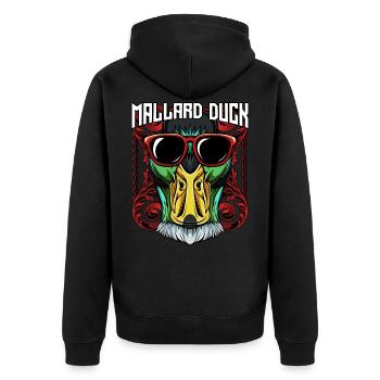 Cool Wildente | Trendy Sonnenbrille Vogel Geschenk - Unisex Premium Bio Zip Hoodie - Schwarz - Hinten - Nico (187cm)