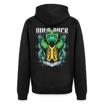 Canard sauvage moderne | Idée de cadeau animal oiseau à la mode - Veste à capuche bio Premium Unisexe - noir - Dos - Nico (187cm)