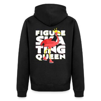 Eiskunstläufer - Unisex Premium Bio Zip Hoodie - Schwarz - Hinten - Nico (187cm)