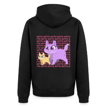 Cute cats | Kawaii kitty pet gift - Unisex Premium Organic Zip Hoodie - black - Back - Nico (187cm)