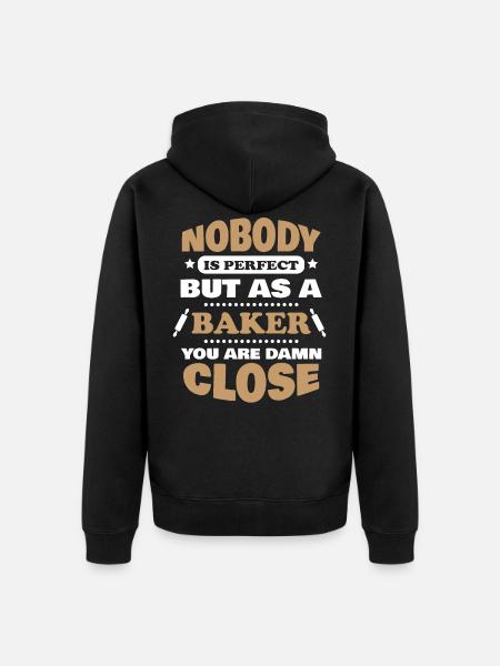 baker - Unisex Premium Organic Zip Hoodie - black