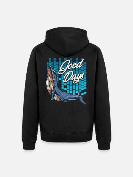 Walfisch - Unisex Premium Bio Zip Hoodie - Schwarz