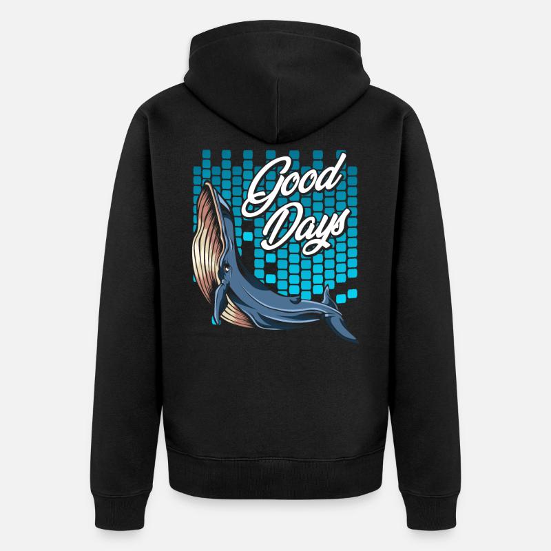 baleine - Veste à capuche bio Premium Unisexe - noir