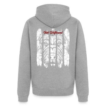 Irish Wolfhound - Unisex Premium Organic Zip Hoodie - heather grey - Back - Nico (187cm)