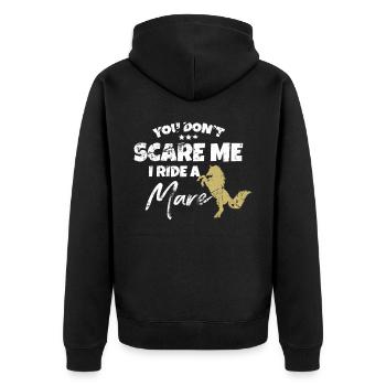 Mare Pferd Pferde Ponys Geschenk Geschenkidee - Unisex Premium Bio Zip Hoodie - Schwarz - Hinten - Nico (187cm)