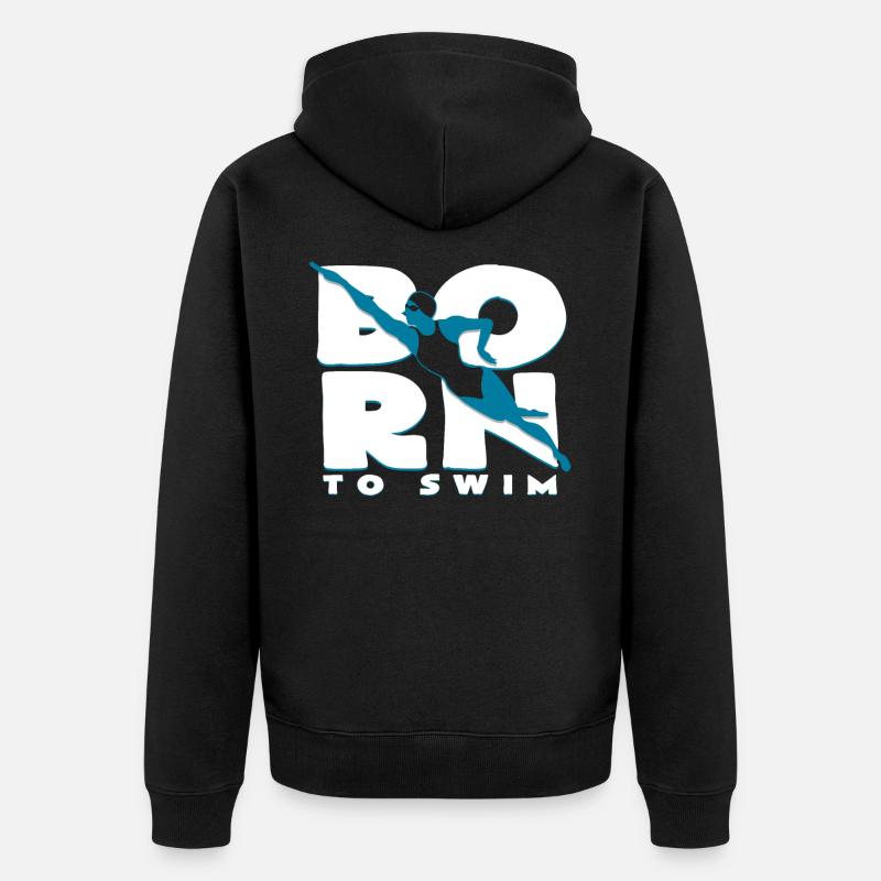 Schwimmer - Unisex Premium Bio Zip Hoodie - Schwarz