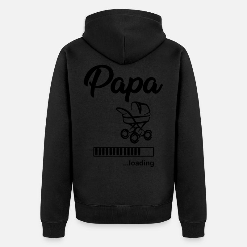Papa chargement 3- papa enceinte - Veste à capuche bio Premium Unisexe - noir