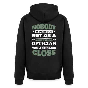 Augenoptiker Augen Optiker Geschenk - Unisex Premium Bio Zip Hoodie - Schwarz - Hinten - Nico (187cm)