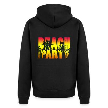 Beach - Unisex Premium Organic Zip Hoodie - black - Back - Nico (187cm)