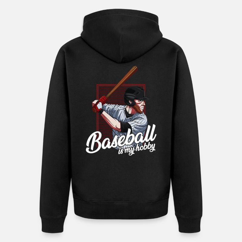 joueur de baseball - Veste à capuche bio Premium Unisexe - noir