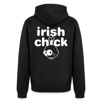 Irlandais poussin irlandais fille femme poussins cadeau - Veste à capuche bio Premium Unisexe - noir - Dos - Nico (187cm)