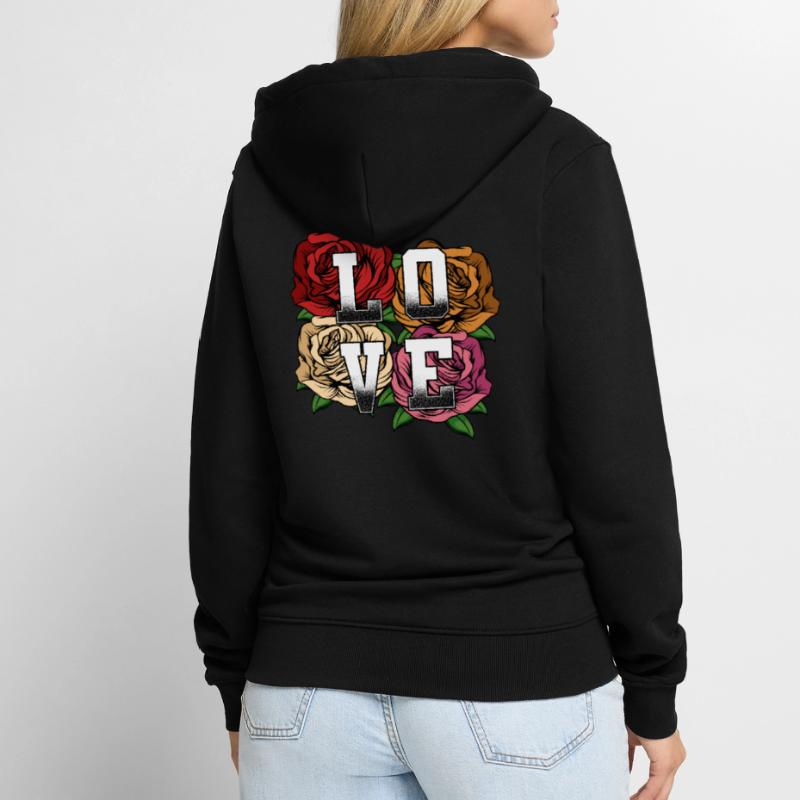 Déclaration de roses d'amour de l'idée de déclaration de déclaration d'amour Veste à capuche bio Premium Unisexe