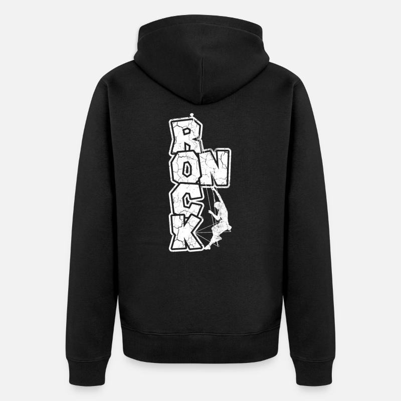 Klettern - Unisex Premium Bio Zip Hoodie - Schwarz