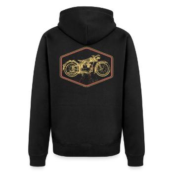 Motard Motard Motocycliste - Veste à capuche bio Premium Unisexe - noir - Dos - Nico (187cm)